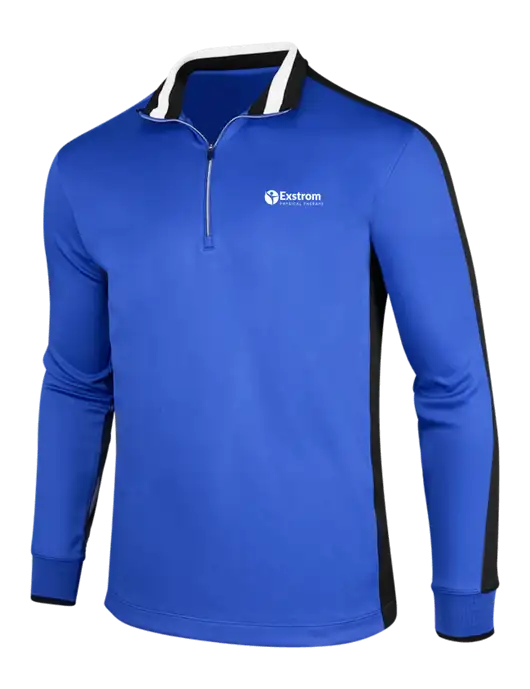 NIKE Game Royal/Black/White Dry-Fit 1/2 Zip Cover-Up w/Exstrom Logo