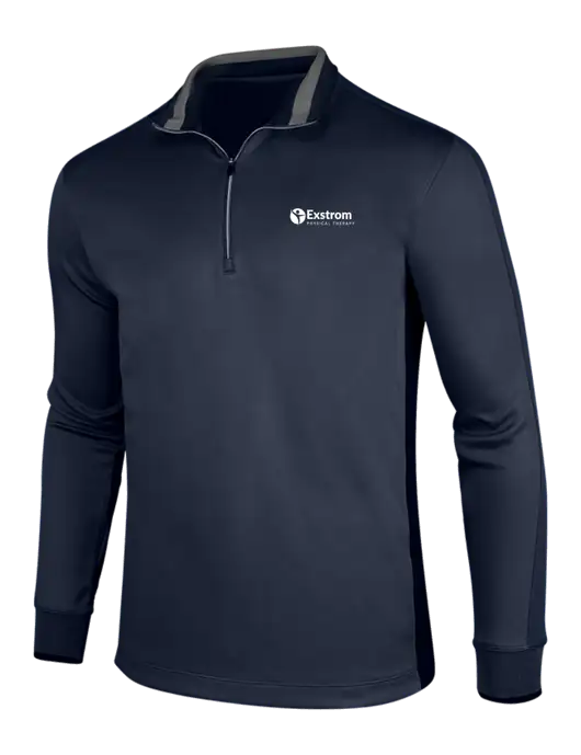 NIKE Midnight Navy Heather/Midnight Navy Dry-Fit 1/2 Zip Cover-Up w/Exstrom Logo