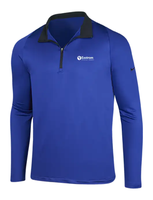 NIKE Deep Royal/Black Dry-Fit Stretch 1/2 Zip Cover-Up w/Exstrom Logo