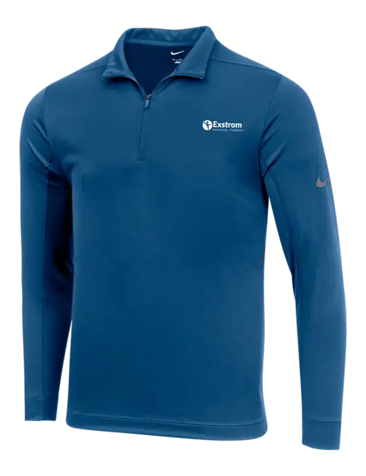 NIKE Dark Royal Dry 1/2 Zip Cover-Up w/Exstrom Logo