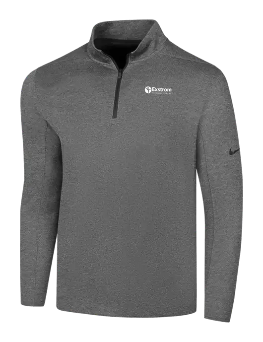 NIKE Dark Grey Heather Dry 1/2 Zip Cover-Up w/Exstrom Logo