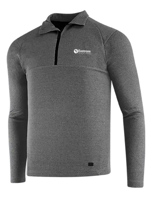 OGIO Dark Grey Heather Transition 1/4 Zip Pullover w/Exstrom Logo