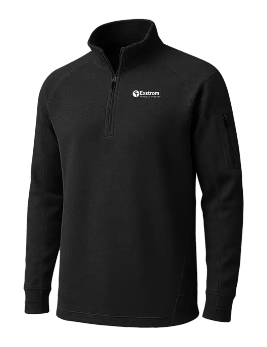 Black Tech Fleece 1/4 Zip Pullover w/Exstrom Logo