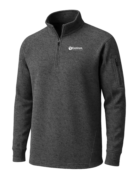 Graphite Heather Tech Fleece 1/4 Zip Pullover w/Exstrom Logo