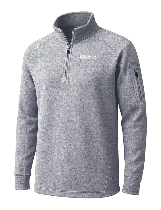 Grey Heather Tech Fleece 1/4 Zip Pullover w/Exstrom Logo