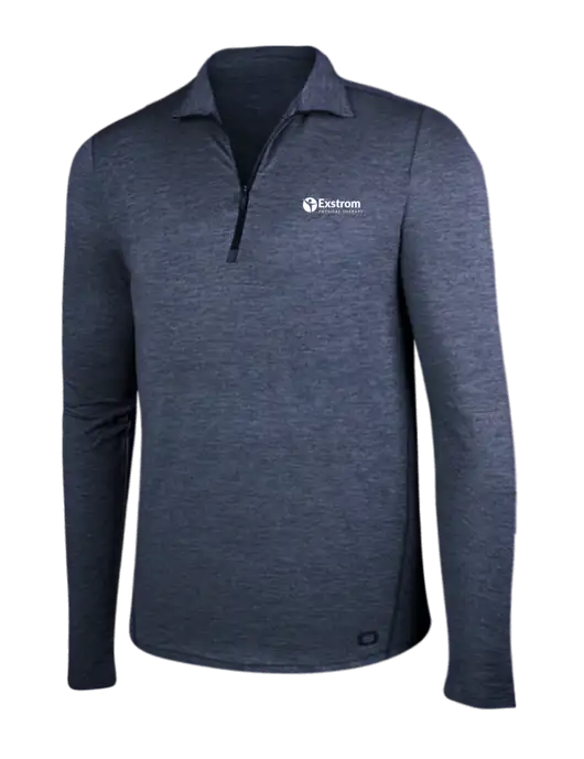 OGIO Blue Indigo Heather Endurance Force 1/4 Zip w/Exstrom Logo