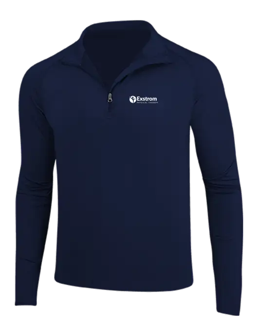 Navy Sport Wick Stretch 1/4 Zip Pullover w/Exstrom Logo