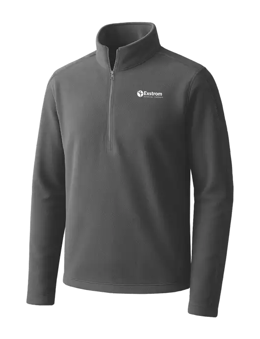 Medium Grey Microfleece 1/2 Zip Pullover w/Exstrom Logo