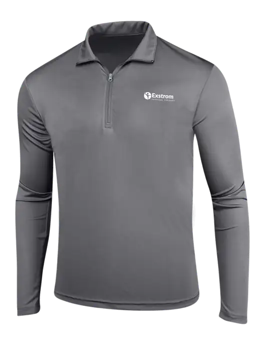 Medium Grey PosiCharge Competitor 1/4 Zip Pullover w/Exstrom Logo