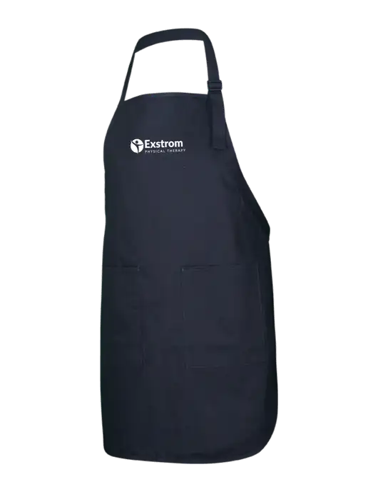 Full-Length Black Apron With Pockets w/Exstrom Logo