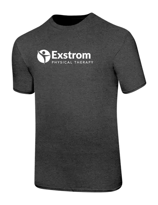 Ring Spun Dark Heather Grey 4.5 oz T-Shirt w/Exstrom Logo