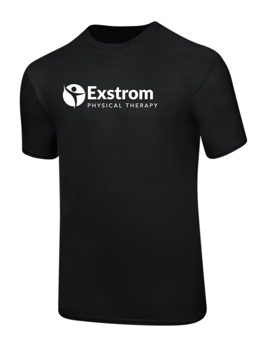 Ring Spun Jet Black 4.5 oz T-Shirt w/Exstrom Logo