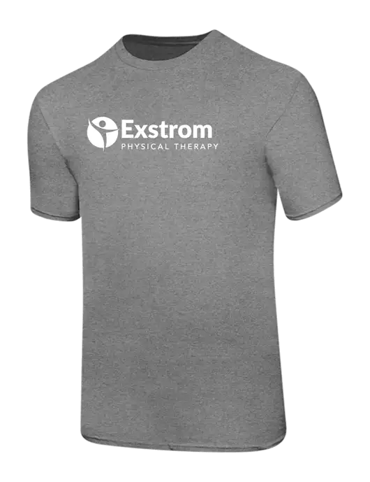 Ring Spun Light Heather Grey 4.5 oz T-Shirt w/Exstrom Logo