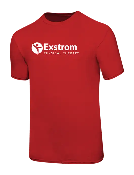 Ring Spun Red 4.5 oz T-Shirt w/Exstrom Logo