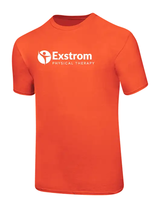 Ring Spun Orange 4.5 oz T-Shirt w/Exstrom Logo
