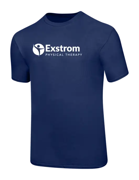 Ring Spun Navy 4.5 oz T-Shirt w/Exstrom Logo