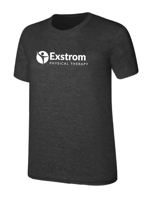 Womens Ring Spun Dark Heather Grey 4.5 oz T-Shirt w/Exstrom Logo