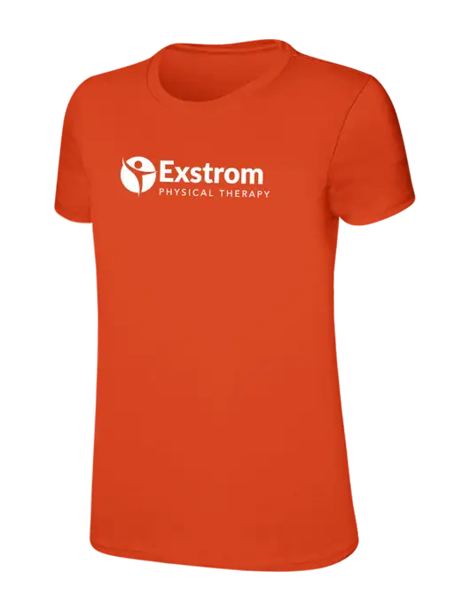 Womens Ring Spun Orange 4.5 oz T-Shirt w/Exstrom Logo
