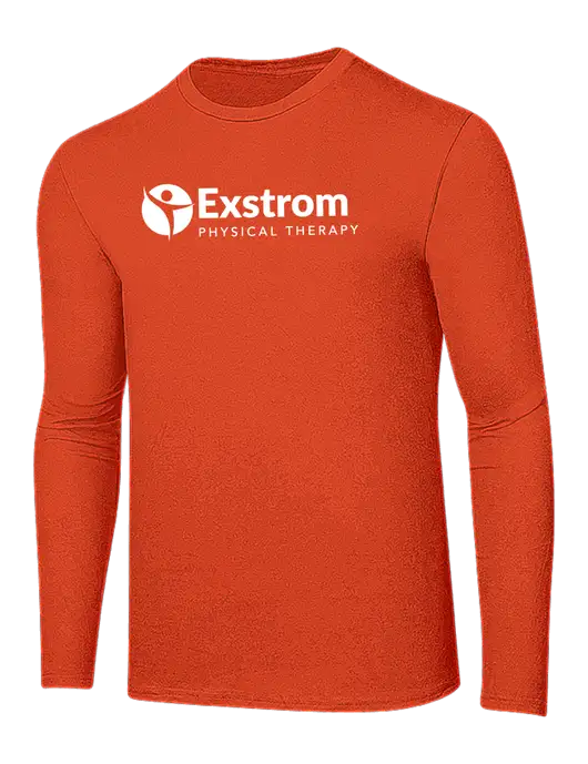 Ring Spun Orange 4.5 oz Long Sleeve T-Shirt w/Exstrom Logo