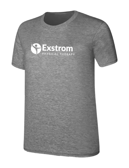 Womens Ring Spun Light Grey Heather 4.5 oz T-Shirt w/Exstrom Logo