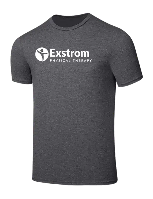 Seriously Soft Heathered Charcoal T-Shirt w/Exstrom Logo