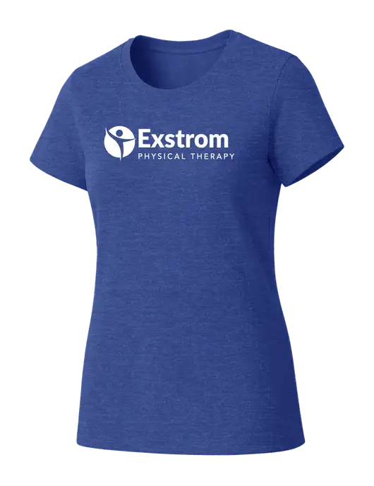 Womens Seriously Soft Royal Frost T-Shirt w/Exstrom Logo