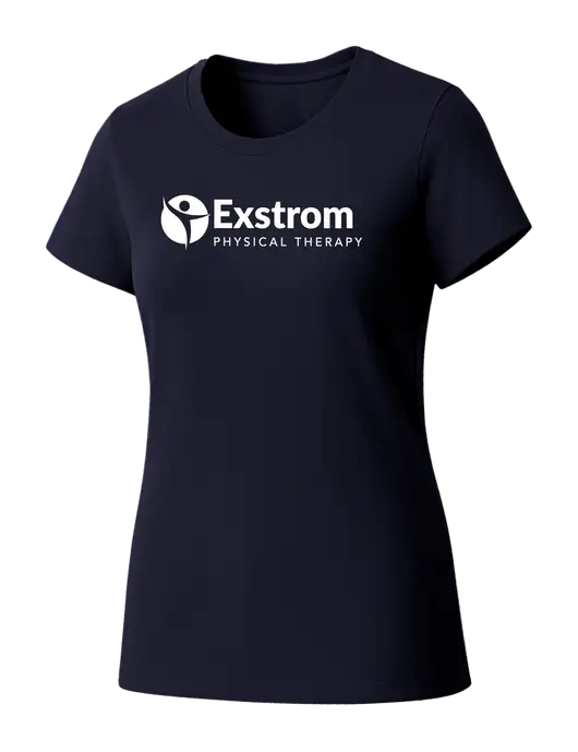 Womens Seriously Soft New Navy T-Shirt w/Exstrom Logo
