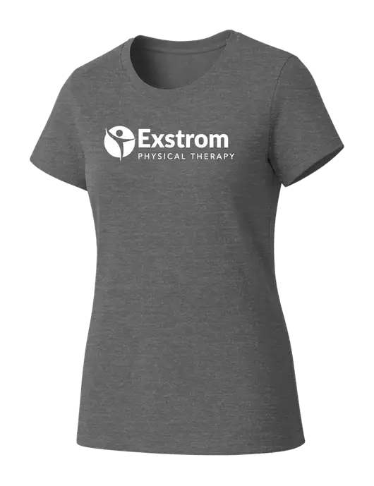 Womens Seriously Soft Grey Frost T-Shirt w/Exstrom Logo