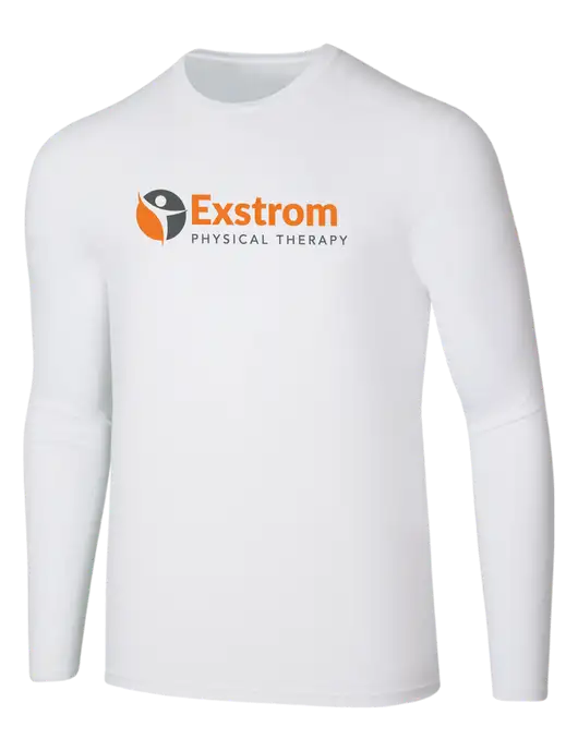 Seriously Soft White Long Sleeve T-Shirt w/Exstrom Logo