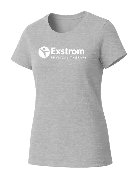 Womens Seriously Soft Light Heathered Grey T-Shirt w/Exstrom Logo