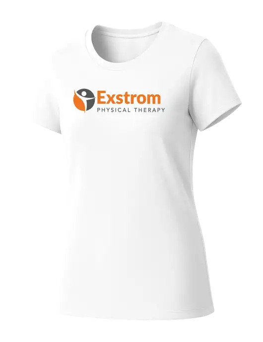 Womens Seriously Soft White T-Shirt w/Exstrom Logo
