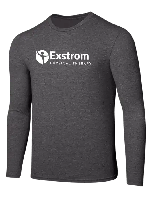 Seriously Soft Heathered Charcoal Long Sleeve T-Shirt w/Exstrom Logo