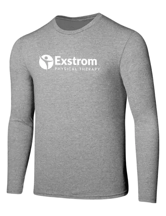 Seriously Soft Light Heathered Grey Long Sleeve T-Shirt w/Exstrom Logo