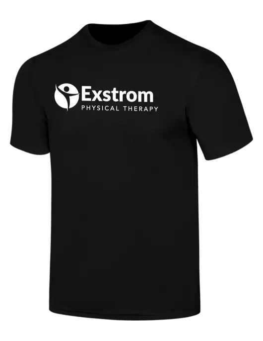 Simply Soft Black 4.5oz  Poly/Combed Ring Spun Cotton T-Shirt w/Exstrom Logo