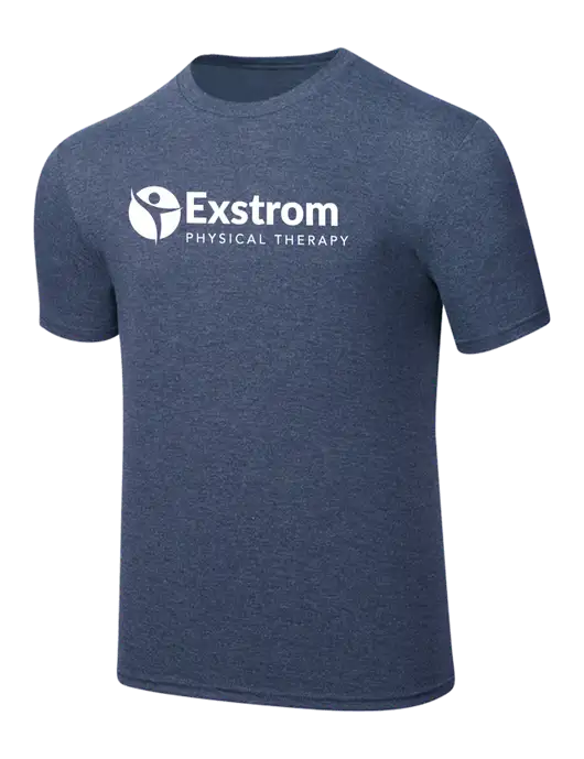 Simply Soft Navy Frost 4.5oz  Poly/Combed Ring Spun Cotton T-Shirt w/Exstrom Logo