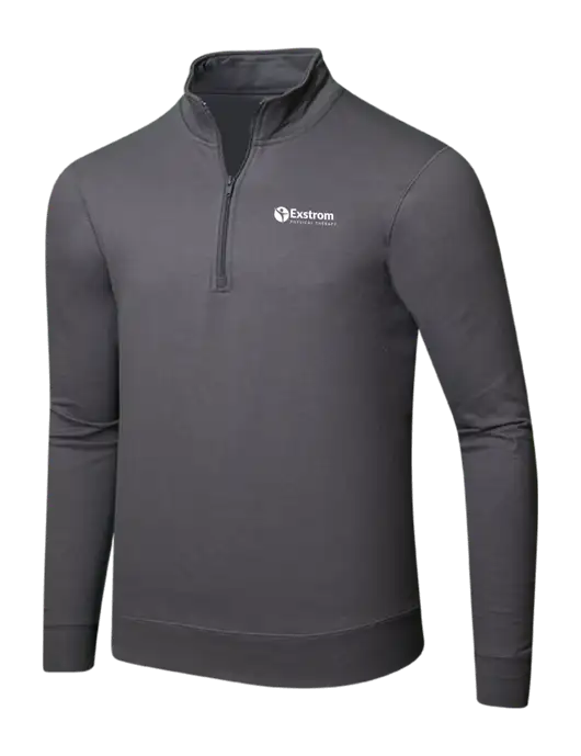 Charcoal 8.5 oz Ring Spun 1/4 Zip Pullover Sweatshirt w/Exstrom Logo