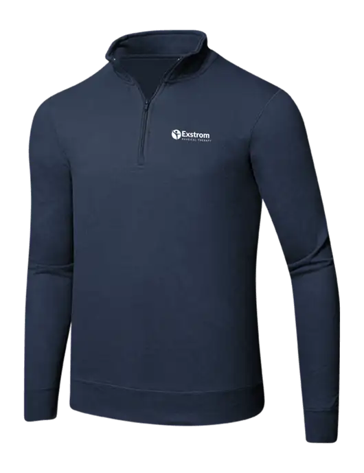 Team Navy 8.5 oz Ring Spun 1/4 Zip Pullover Sweatshirt w/Exstrom Logo