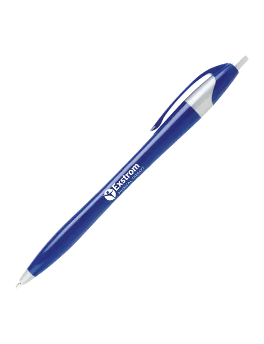 Novella Navy/Silver Corporate Pen- Blue Ink w/Exstrom Logo