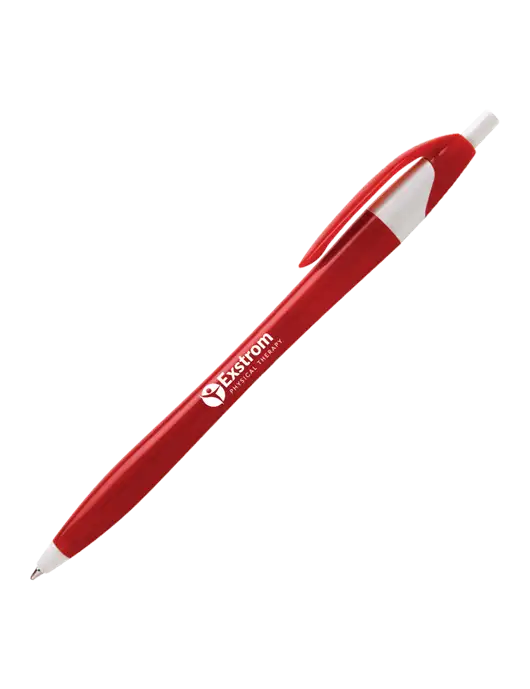 Novella Red/White Executive Pen - Blue Ink w/Exstrom Logo