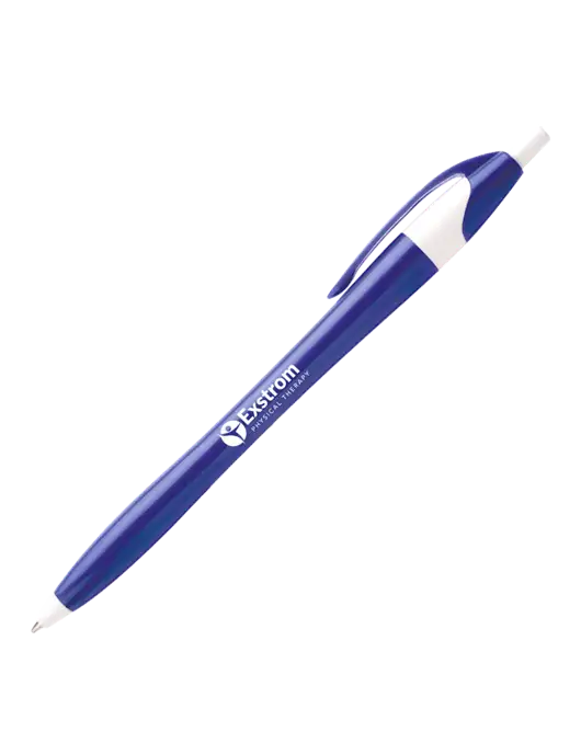 Novella Royal/White Executive Pen - Blue Ink w/Exstrom Logo
