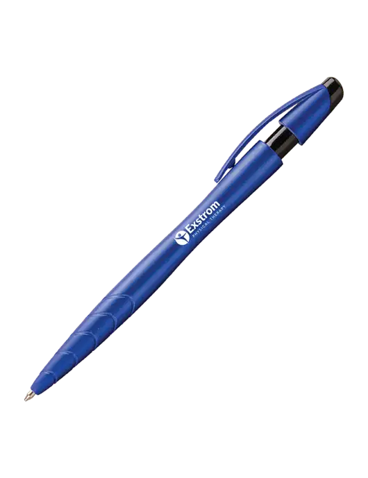 Awali Blue Metallic Pen - Black Ink w/Exstrom Logo