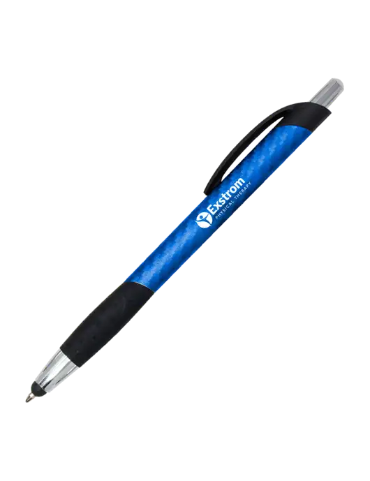 Sunray Blue Stylus Pen - Black Ink w/Exstrom Logo