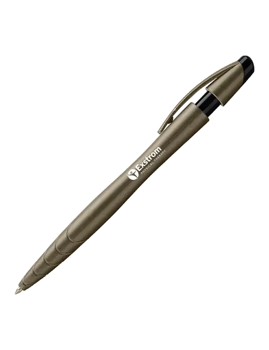 Awali Grey Metallic Pen - Black Ink w/Exstrom Logo