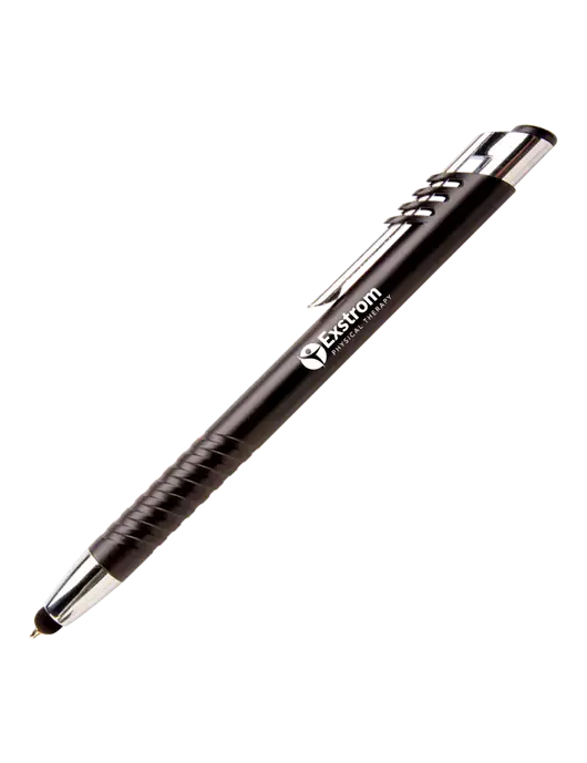 Schirhart Black Stylus Pen - Blue Ink w/Exstrom Logo