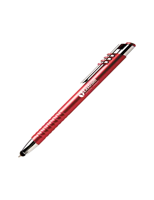 Schirhart Red Stylus Pen - Blue Ink w/Exstrom Logo