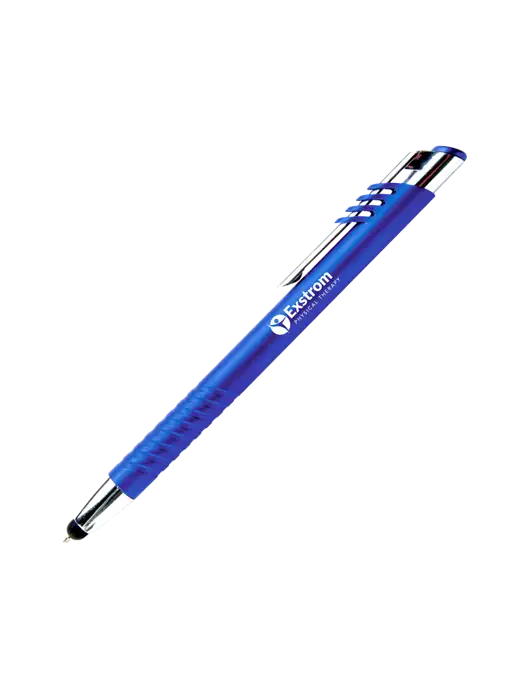 Schirhart Blue Stylus Pen - Blue Ink w/Exstrom Logo