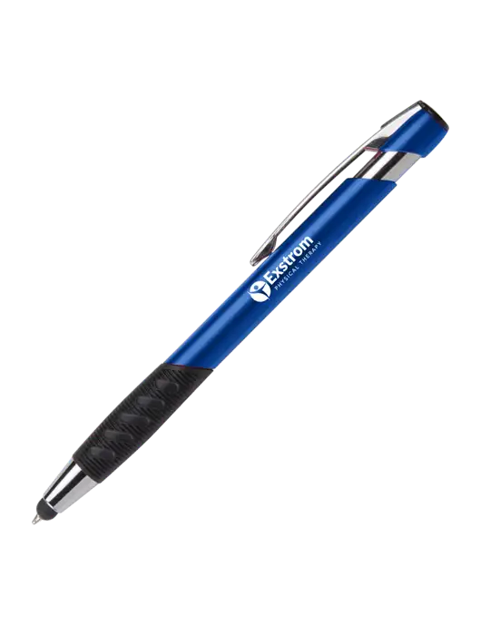 Alize Blue Stylus Black Ink Pen w/Exstrom Logo