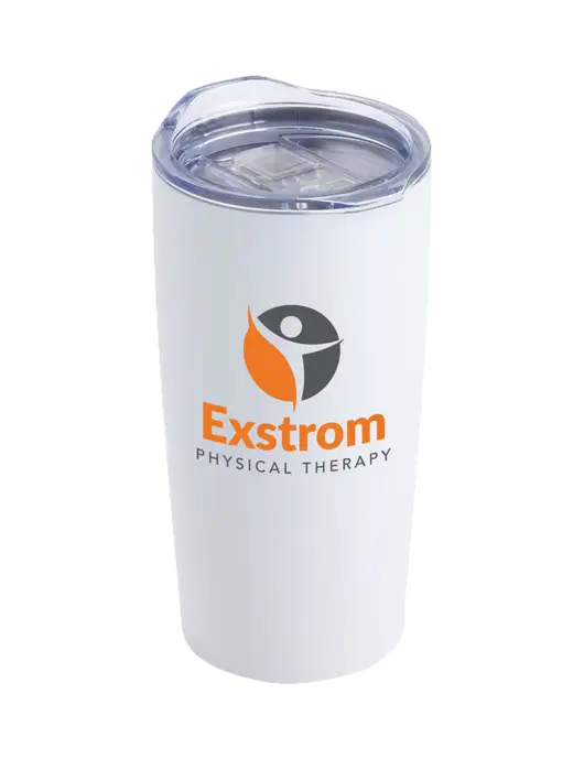 Society White 20 oz Insulated Tumbler w/Exstrom Logo
