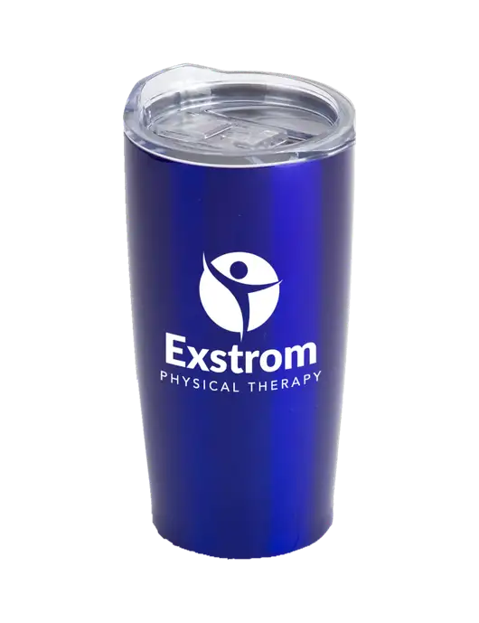 Society Blue 20 oz Insulated Tumbler w/Exstrom Logo