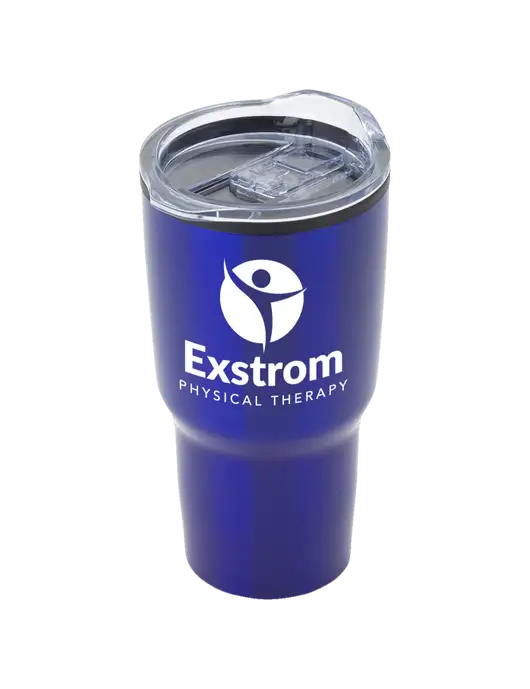 Odyssey Blue 30 oz Travel Tumbler w/Exstrom Logo
